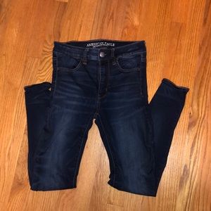 dark wash american was eagle jeggings